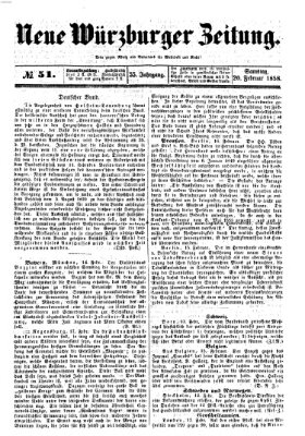 Neue Würzburger Zeitung Samstag 20. Februar 1858