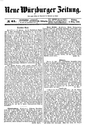 Neue Würzburger Zeitung Dienstag 2. März 1858