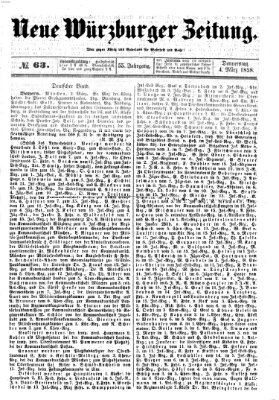 Neue Würzburger Zeitung Donnerstag 4. März 1858