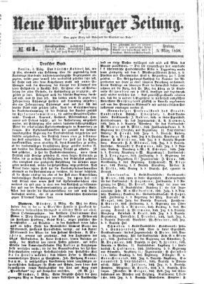 Neue Würzburger Zeitung Freitag 5. März 1858