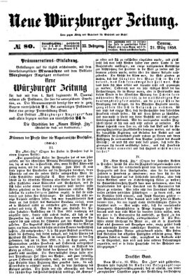 Neue Würzburger Zeitung Sonntag 21. März 1858