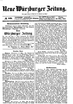 Neue Würzburger Zeitung Dienstag 30. März 1858