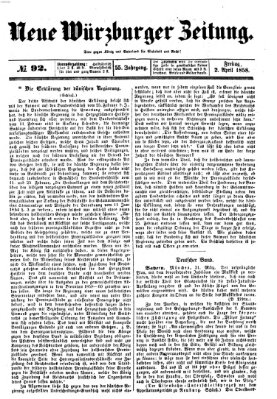 Neue Würzburger Zeitung Freitag 2. April 1858