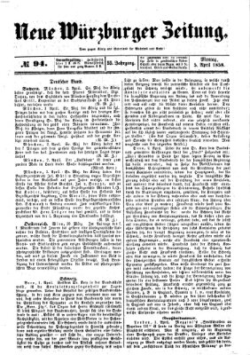 Neue Würzburger Zeitung Montag 5. April 1858