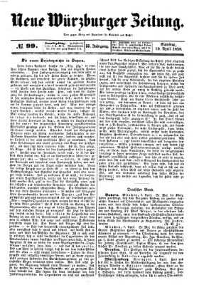 Neue Würzburger Zeitung Samstag 10. April 1858