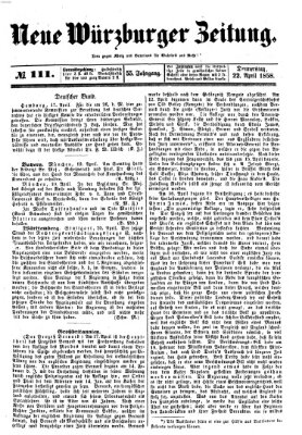 Neue Würzburger Zeitung Donnerstag 22. April 1858