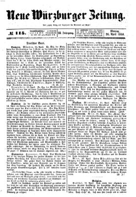 Neue Würzburger Zeitung Montag 26. April 1858