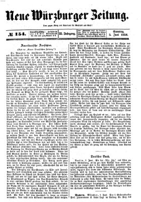 Neue Würzburger Zeitung Samstag 5. Juni 1858