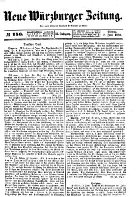 Neue Würzburger Zeitung Montag 7. Juni 1858