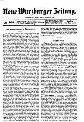 Neue Würzburger Zeitung Samstag 19. Juni 1858