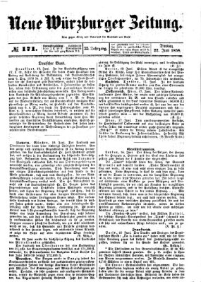 Neue Würzburger Zeitung Dienstag 22. Juni 1858