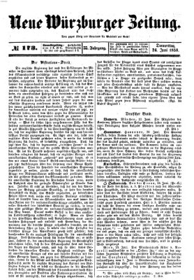 Neue Würzburger Zeitung Donnerstag 24. Juni 1858