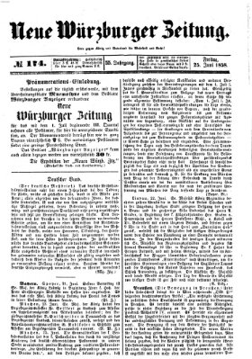 Neue Würzburger Zeitung Freitag 25. Juni 1858