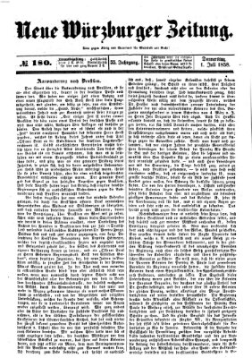 Neue Würzburger Zeitung Donnerstag 1. Juli 1858