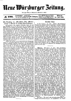 Neue Würzburger Zeitung Mittwoch 14. Juli 1858