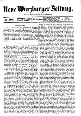 Neue Würzburger Zeitung Freitag 16. Juli 1858