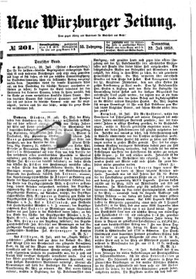 Neue Würzburger Zeitung Donnerstag 22. Juli 1858