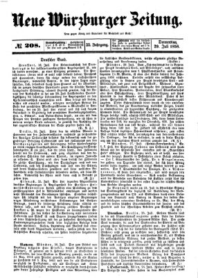 Neue Würzburger Zeitung Donnerstag 29. Juli 1858