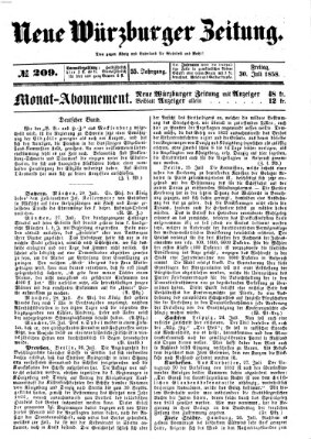 Neue Würzburger Zeitung Freitag 30. Juli 1858