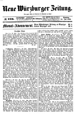 Neue Würzburger Zeitung Samstag 31. Juli 1858