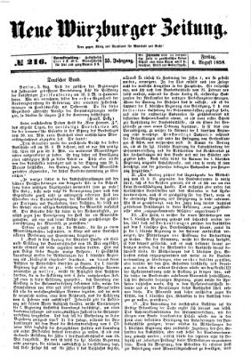 Neue Würzburger Zeitung Freitag 6. August 1858