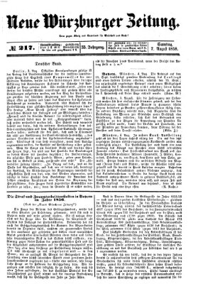 Neue Würzburger Zeitung Samstag 7. August 1858