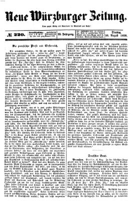 Neue Würzburger Zeitung Dienstag 10. August 1858