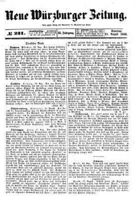 Neue Würzburger Zeitung Samstag 21. August 1858