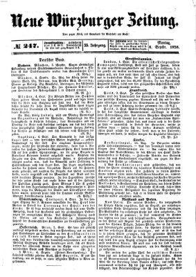 Neue Würzburger Zeitung Montag 6. September 1858