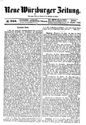 Neue Würzburger Zeitung Freitag 17. September 1858