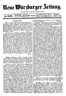 Neue Würzburger Zeitung Samstag 18. September 1858