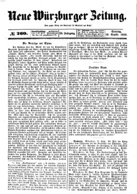 Neue Würzburger Zeitung Sonntag 19. September 1858