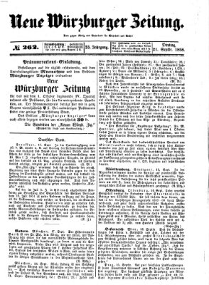 Neue Würzburger Zeitung Dienstag 21. September 1858