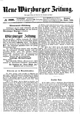 Neue Würzburger Zeitung Samstag 25. September 1858