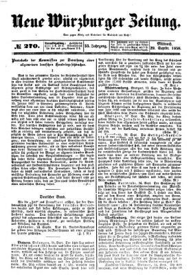 Neue Würzburger Zeitung Mittwoch 29. September 1858