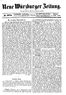 Neue Würzburger Zeitung Sonntag 3. Oktober 1858