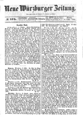 Neue Würzburger Zeitung Montag 4. Oktober 1858