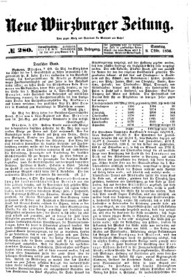 Neue Würzburger Zeitung Samstag 9. Oktober 1858