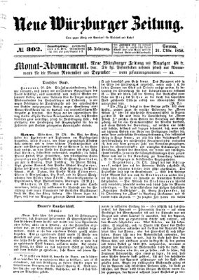 Neue Würzburger Zeitung Sonntag 31. Oktober 1858