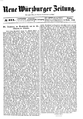 Neue Würzburger Zeitung Dienstag 9. November 1858