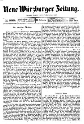 Neue Würzburger Zeitung Freitag 3. Dezember 1858