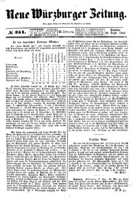 Neue Würzburger Zeitung Sonntag 19. Dezember 1858