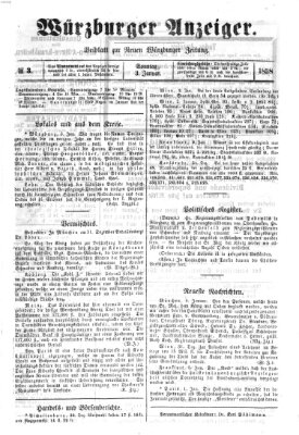 Würzburger Anzeiger (Neue Würzburger Zeitung) Sonntag 3. Januar 1858