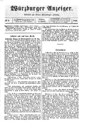 Würzburger Anzeiger (Neue Würzburger Zeitung) Dienstag 5. Januar 1858