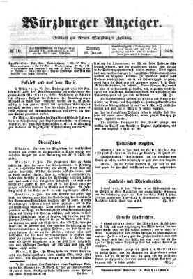 Würzburger Anzeiger (Neue Würzburger Zeitung) Sonntag 10. Januar 1858