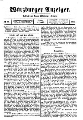 Würzburger Anzeiger (Neue Würzburger Zeitung) Dienstag 19. Januar 1858