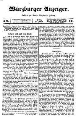 Würzburger Anzeiger (Neue Würzburger Zeitung) Freitag 22. Januar 1858