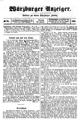 Würzburger Anzeiger (Neue Würzburger Zeitung) Montag 25. Januar 1858