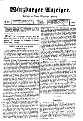 Würzburger Anzeiger (Neue Würzburger Zeitung) Montag 1. Februar 1858