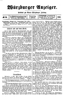 Würzburger Anzeiger (Neue Würzburger Zeitung) Donnerstag 4. Februar 1858